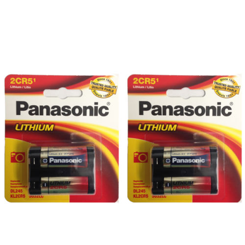 Panasonic 2CR5 6 Volt Lithium Battery, 2 Pack